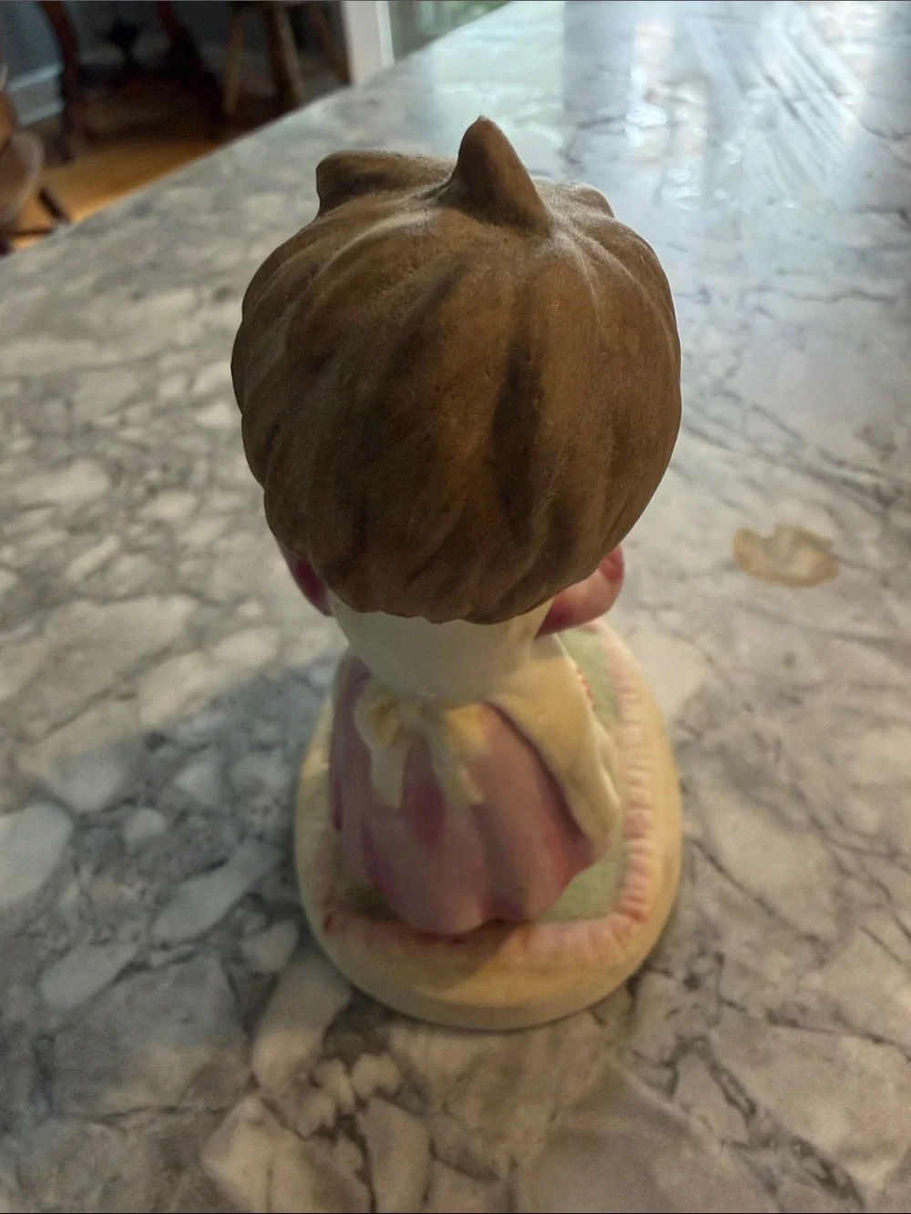 Vintage Lefton Ceramic Figurine of Sister Combing Lil sister #241 stamp